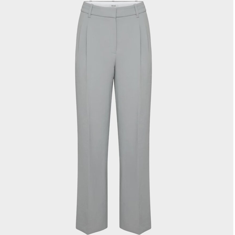 Aritzia The Effortless Pant Crepette Riverstone Grey Size 12